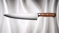 Professional chefÃ¢â¬â¢s knife, sharp blade, pure white background, studio-lit Royalty Free Stock Photo